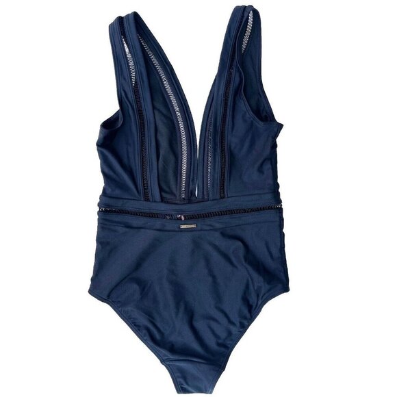 Ted Baker London Black Pointelle Deep V One Piece Swimsuit size 1= 4 US - Picture 7 of 12
